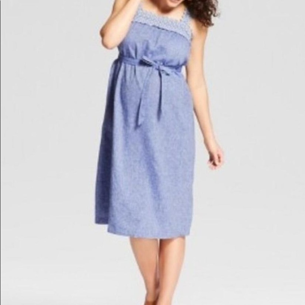 Denim maternity dress (XS) but fits up to size M